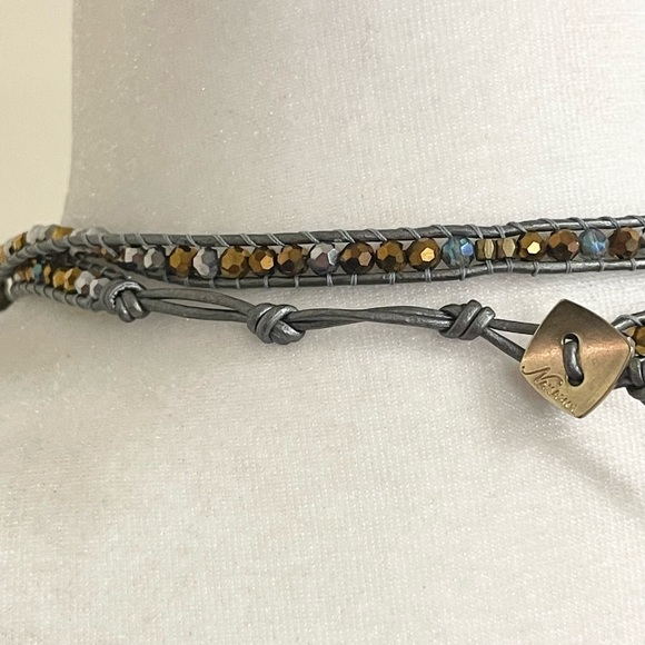 Beautiful Nakamol handcrafted leather wrap bracelet/necklace! - Picture 7 of 8